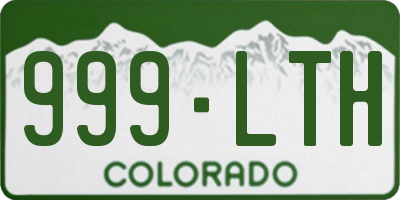 CO license plate 999LTH