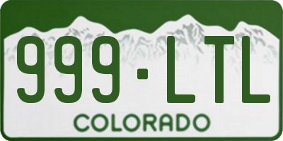 CO license plate 999LTL