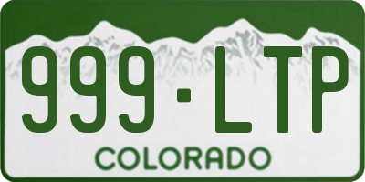 CO license plate 999LTP