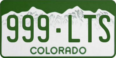 CO license plate 999LTS