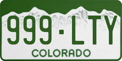 CO license plate 999LTY