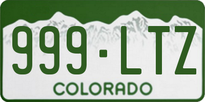 CO license plate 999LTZ