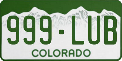 CO license plate 999LUB