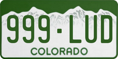 CO license plate 999LUD