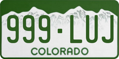 CO license plate 999LUJ