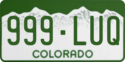 CO license plate 999LUQ