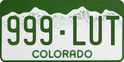 CO license plate 999LUT