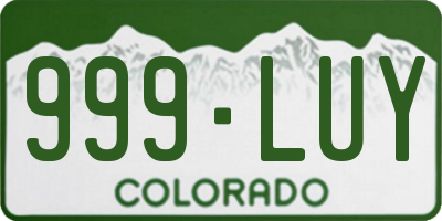 CO license plate 999LUY