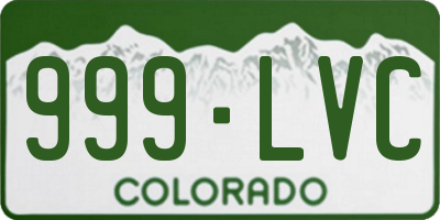 CO license plate 999LVC