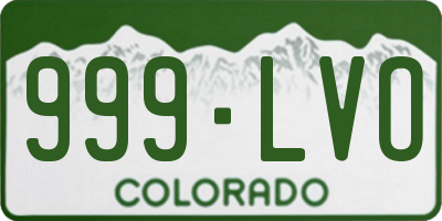 CO license plate 999LVO