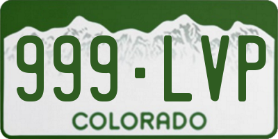 CO license plate 999LVP