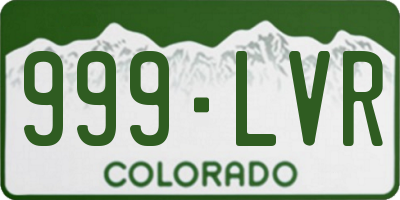 CO license plate 999LVR