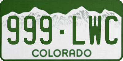 CO license plate 999LWC