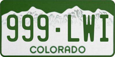 CO license plate 999LWI