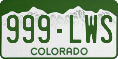 CO license plate 999LWS