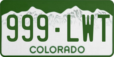 CO license plate 999LWT