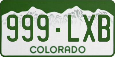 CO license plate 999LXB