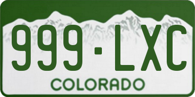 CO license plate 999LXC
