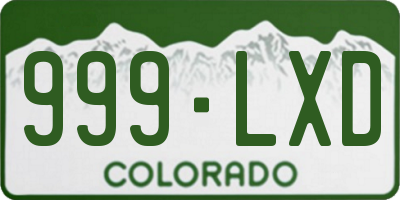 CO license plate 999LXD