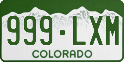 CO license plate 999LXM