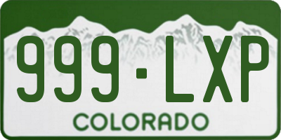 CO license plate 999LXP