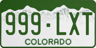 CO license plate 999LXT
