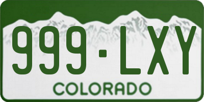 CO license plate 999LXY