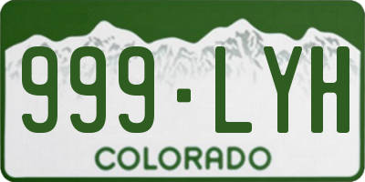CO license plate 999LYH