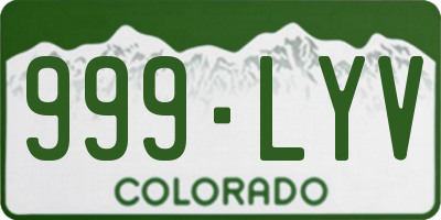 CO license plate 999LYV