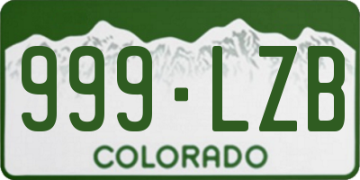CO license plate 999LZB