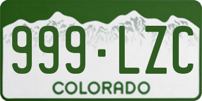 CO license plate 999LZC