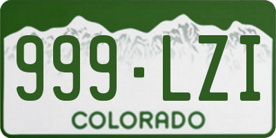 CO license plate 999LZI