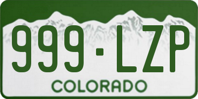 CO license plate 999LZP