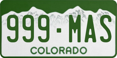 CO license plate 999MAS