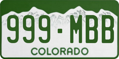 CO license plate 999MBB