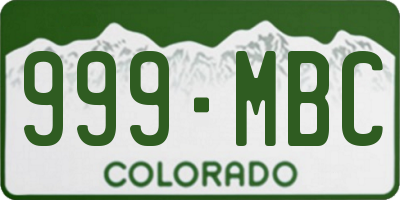 CO license plate 999MBC