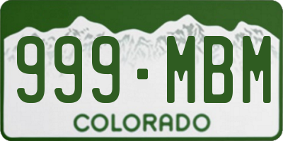 CO license plate 999MBM