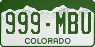 CO license plate 999MBU
