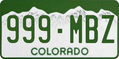 CO license plate 999MBZ
