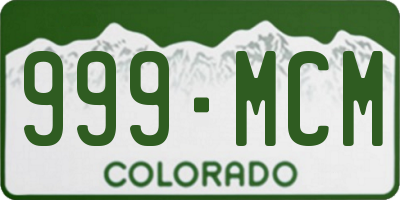 CO license plate 999MCM
