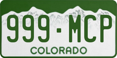 CO license plate 999MCP