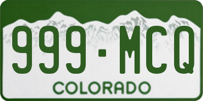 CO license plate 999MCQ