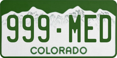 CO license plate 999MED