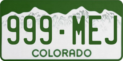 CO license plate 999MEJ