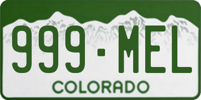 CO license plate 999MEL
