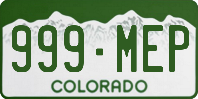 CO license plate 999MEP