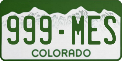 CO license plate 999MES