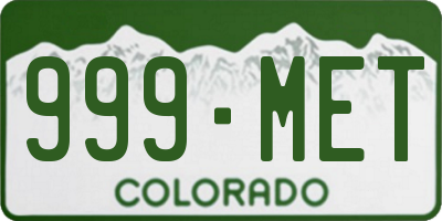 CO license plate 999MET