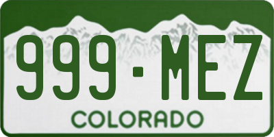 CO license plate 999MEZ