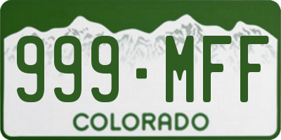 CO license plate 999MFF